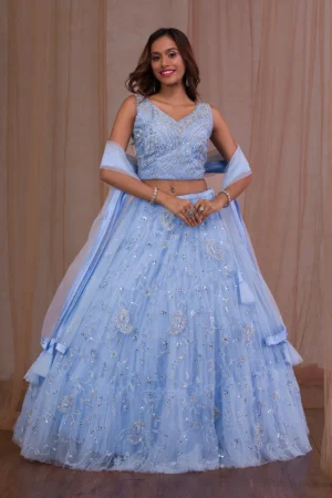 Mirrorwork Net Readymade Lehenga