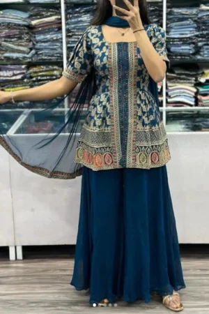 Beautiful New Designer Top Sharara With Dupatta