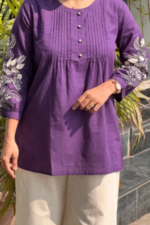 cotton tunic with cotton plazo