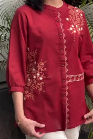 cotton tunic with cotton plazo