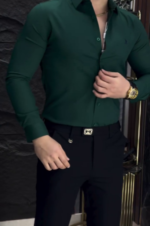 Men’s Cotton Blend Solid Shirt